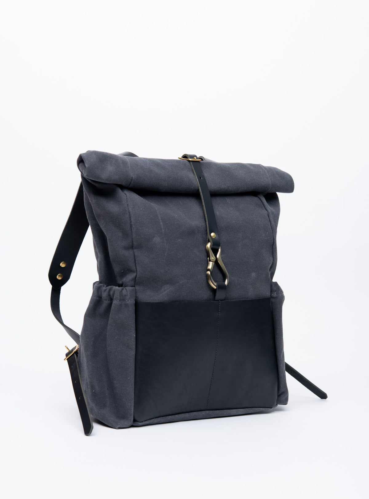 Sac à dos en cuir et coton ciré modèle DE LORIMIER