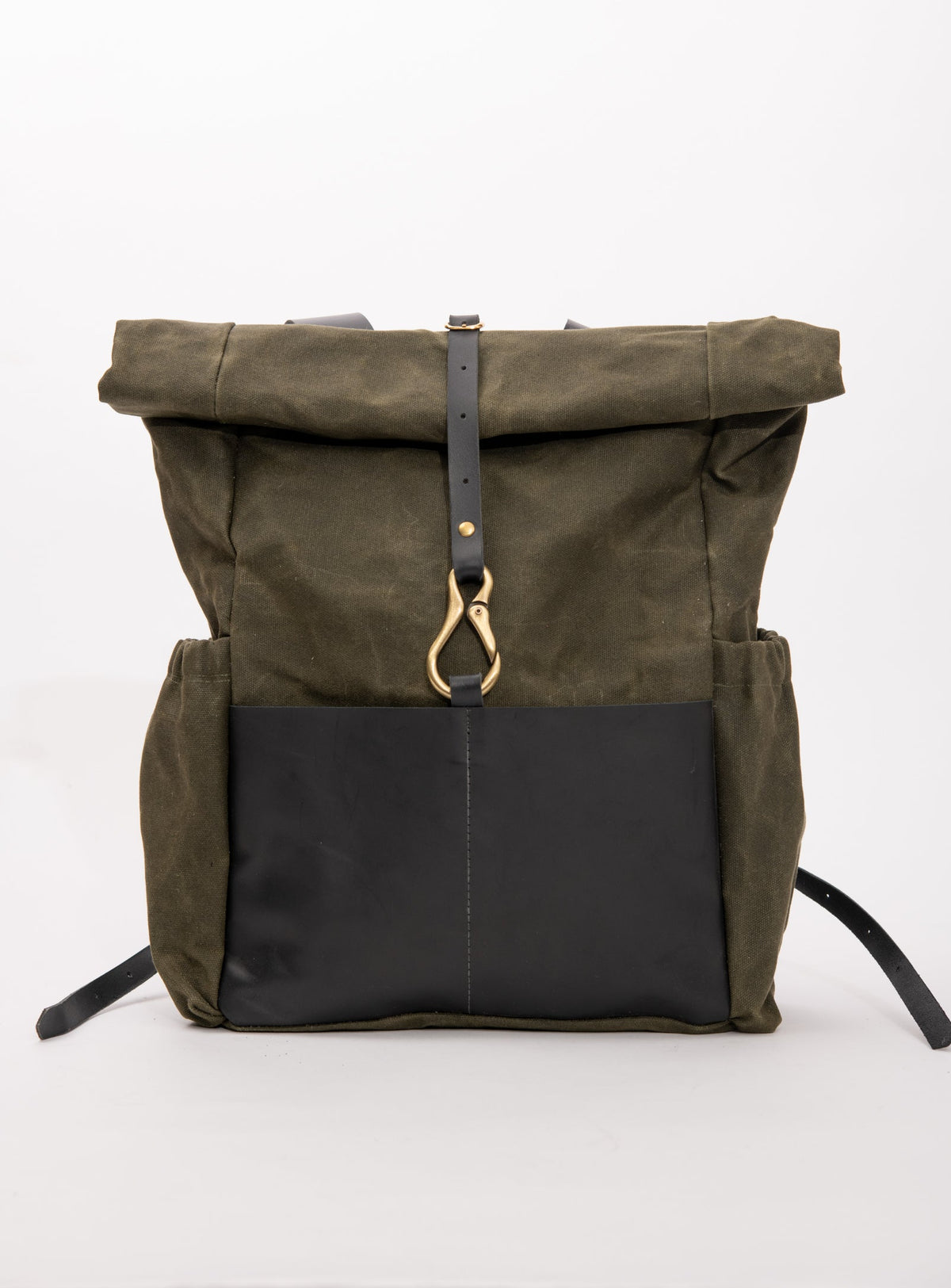 Sac à dos en cuir et coton ciré modèle DE LORIMIER