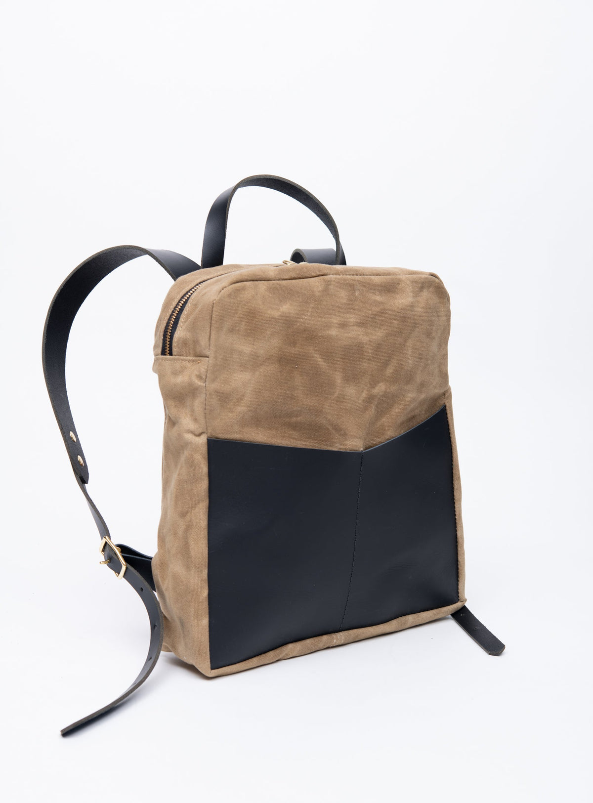 Sac à dos en cuir et coton ciré modèle GILFORD