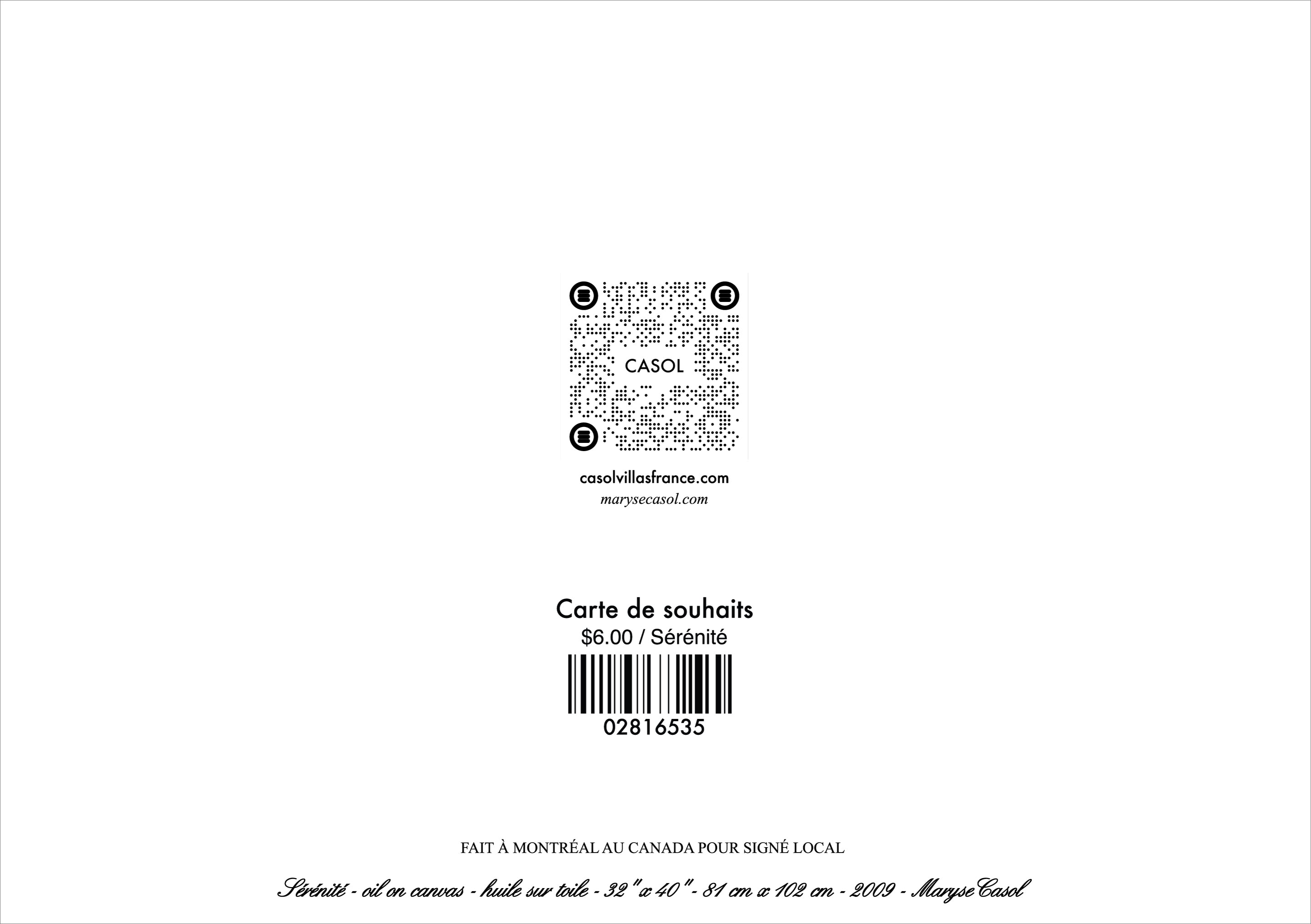 Carte de souhait- Sérénité