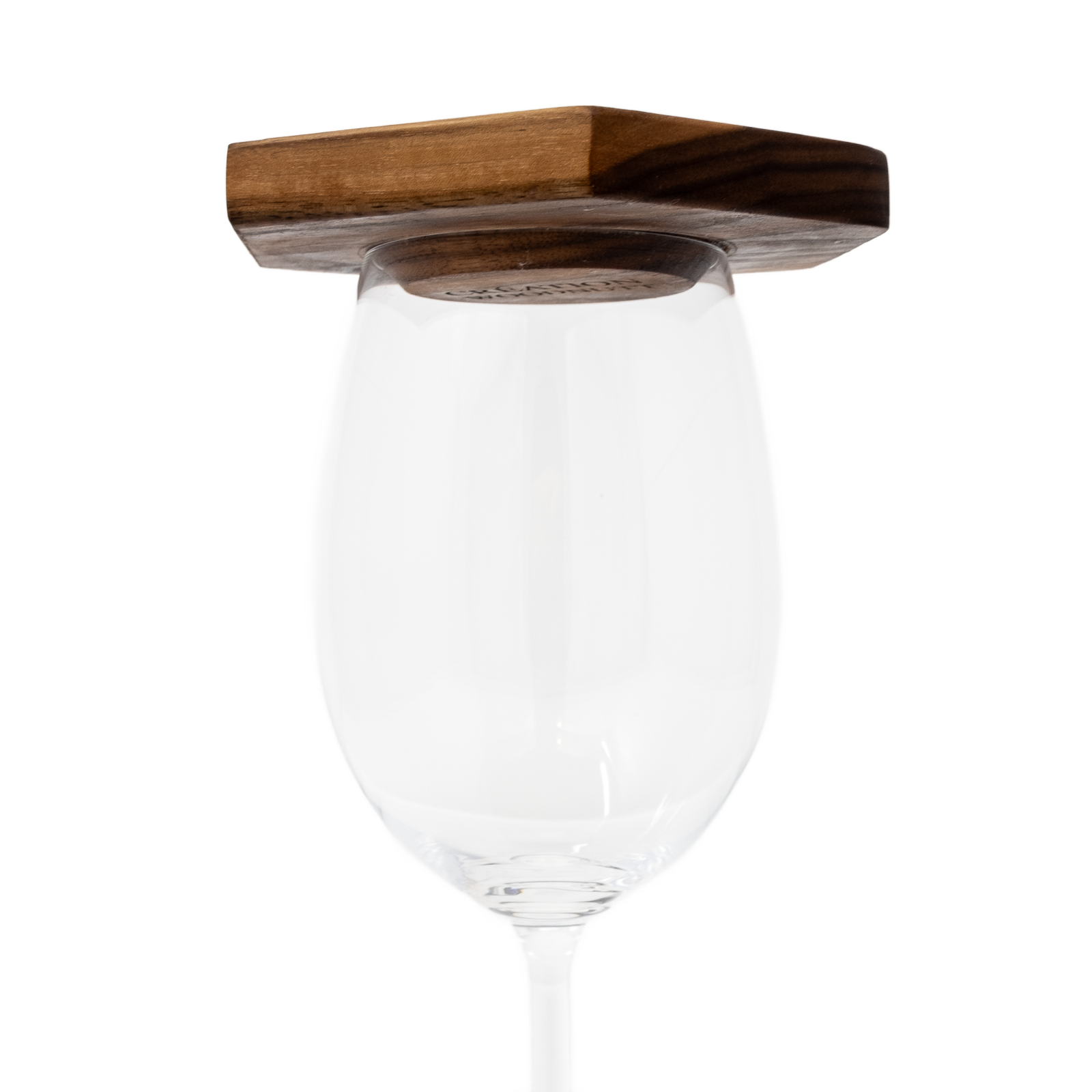 Planchette apéro hexagonale — porte-verre en bois massif