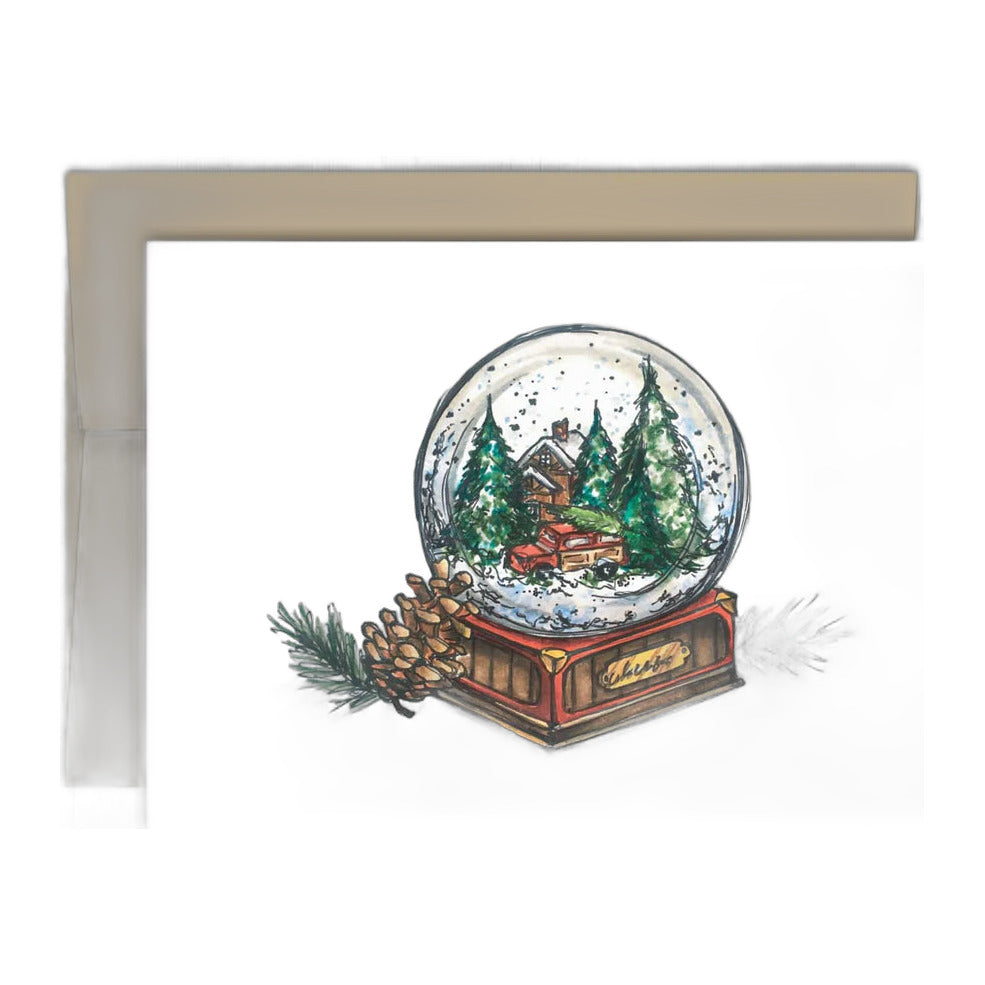 Carte de souhaits - Joyeuses fêtes - Boule de neige