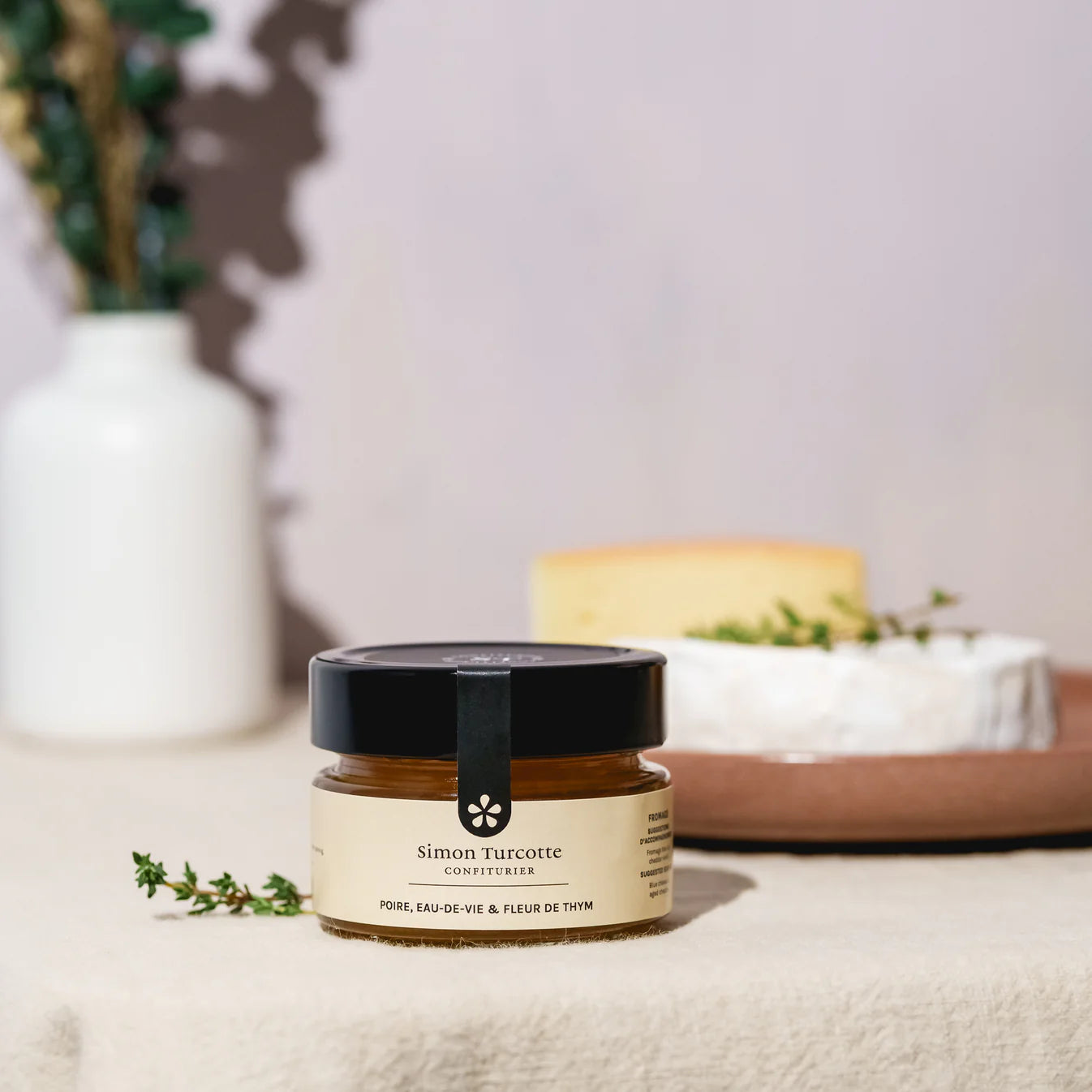 Tartinade pour fromages - poire, eau-de-vie, fleur de thym