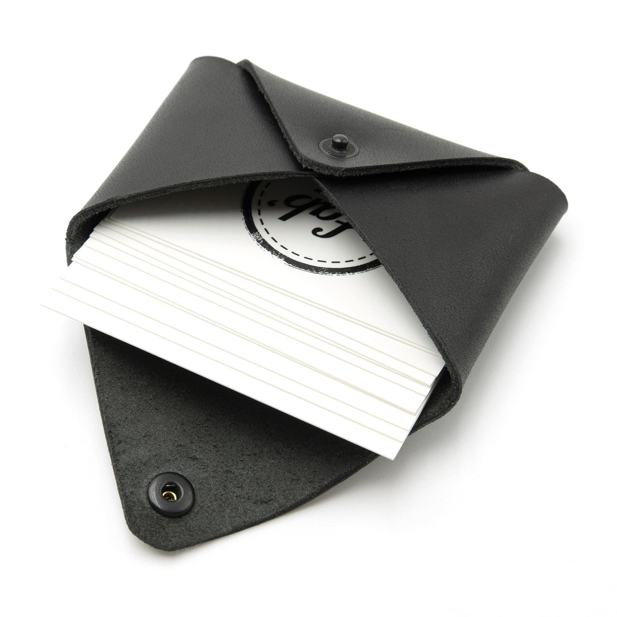 Étui à cartes en cuir noir