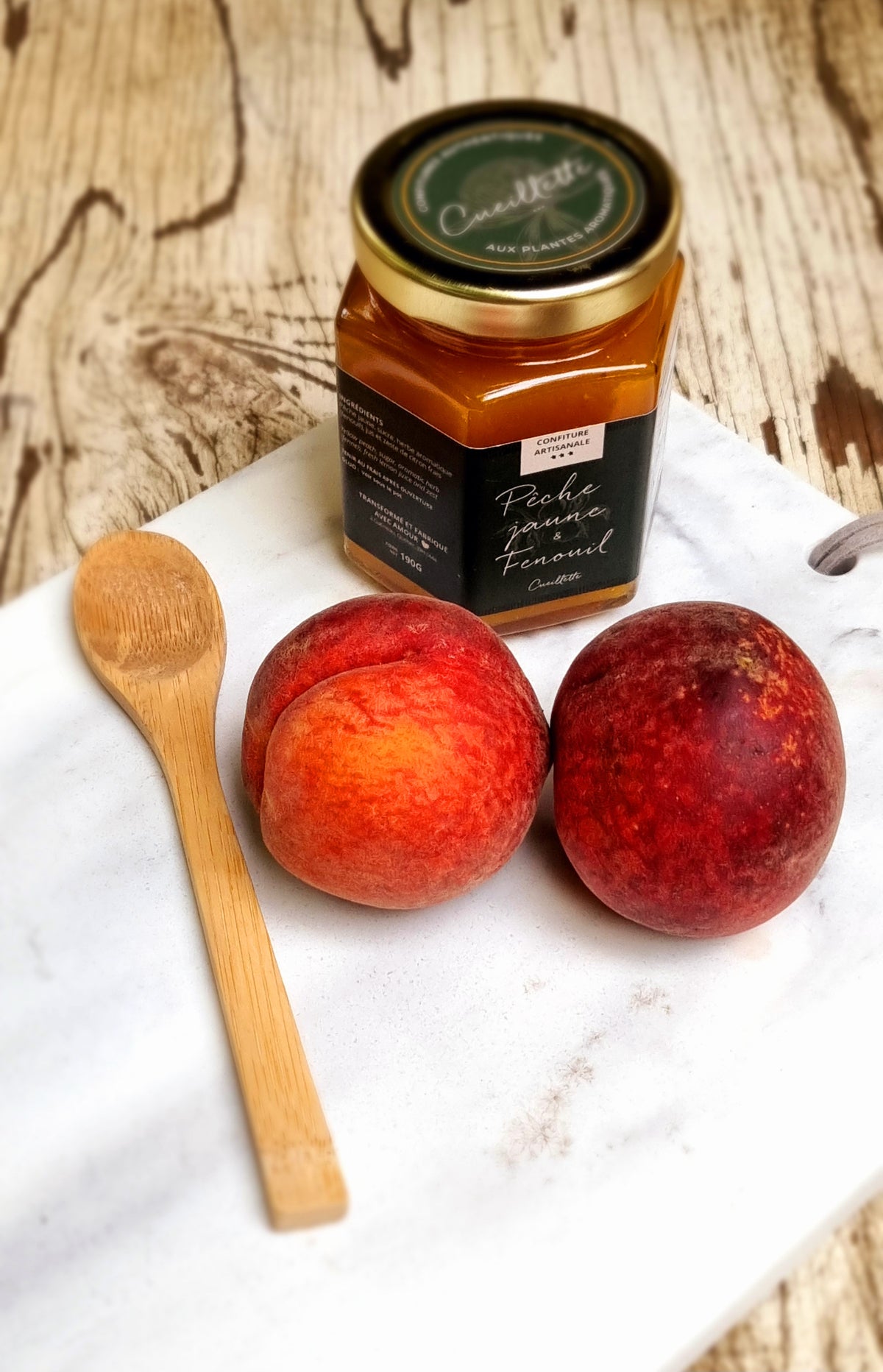 Confiture artisanale - Pêche jaune fenouil