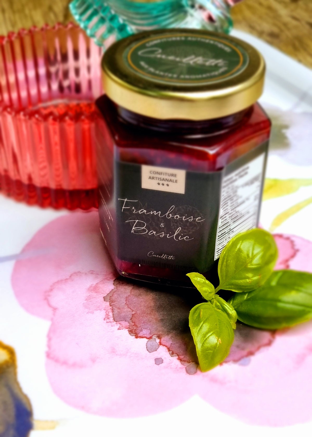 Confiture artisanale - Framboise basilic