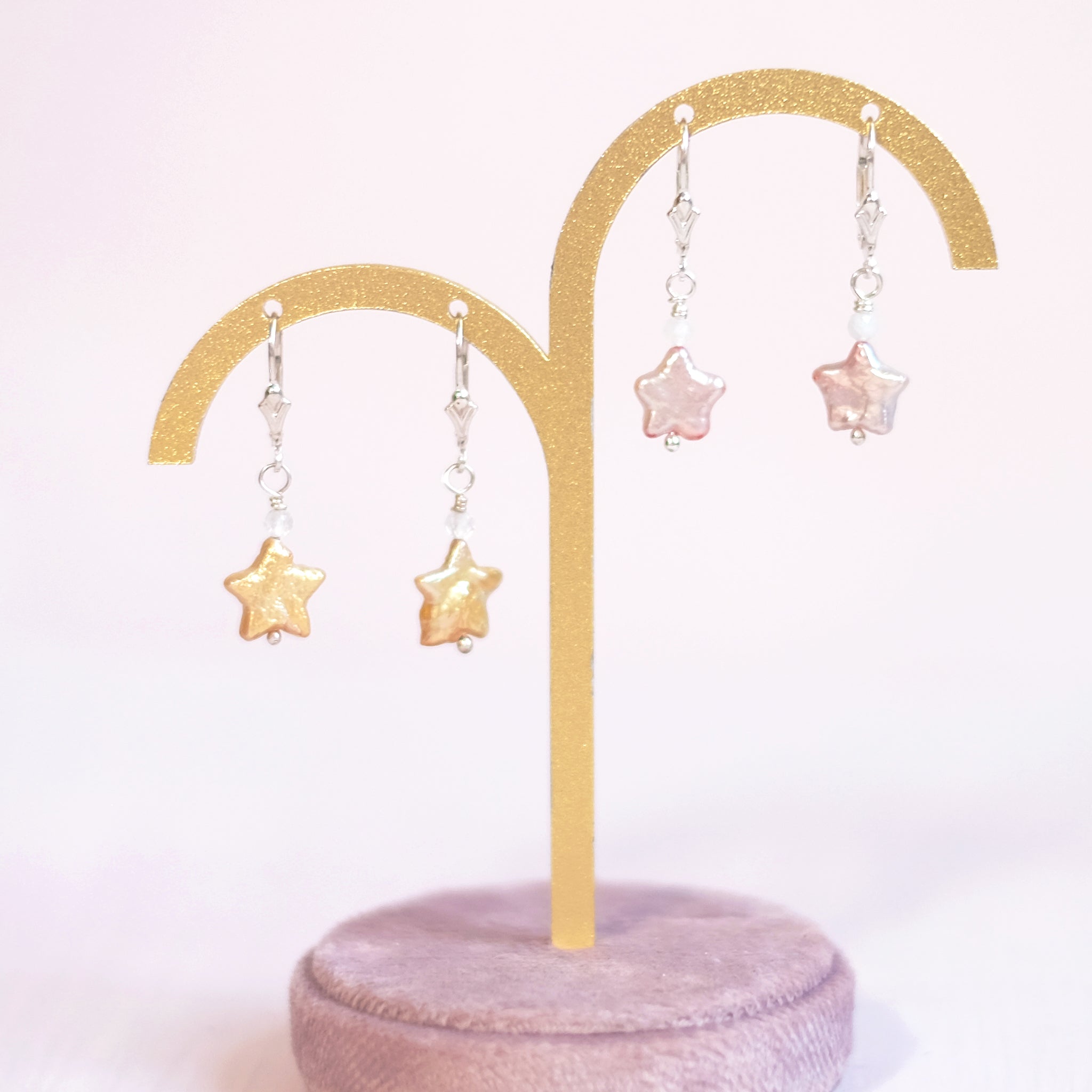 Boucles d'oreilles Perles Étoilées en argent sterling