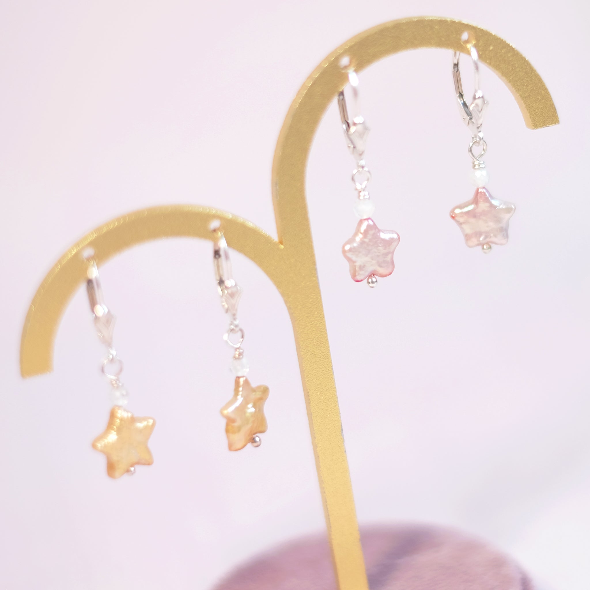 Boucles d'oreilles Perles Étoilées en argent sterling