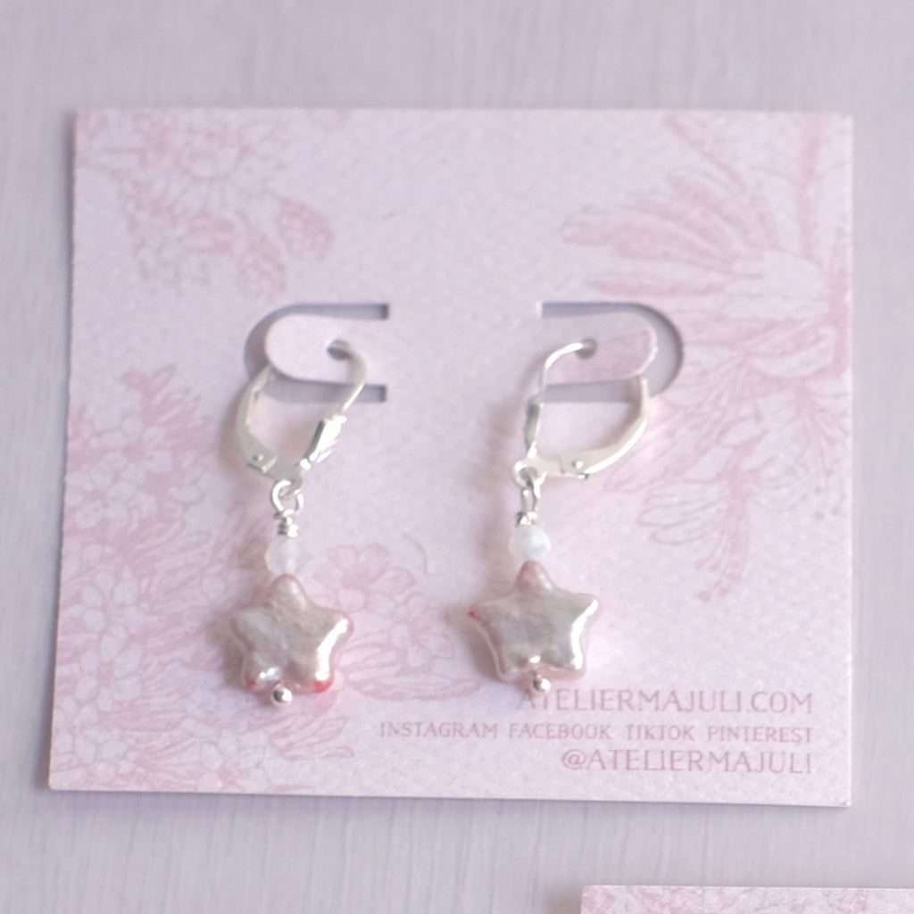 Boucles d'oreilles Perles Étoilées en argent sterling