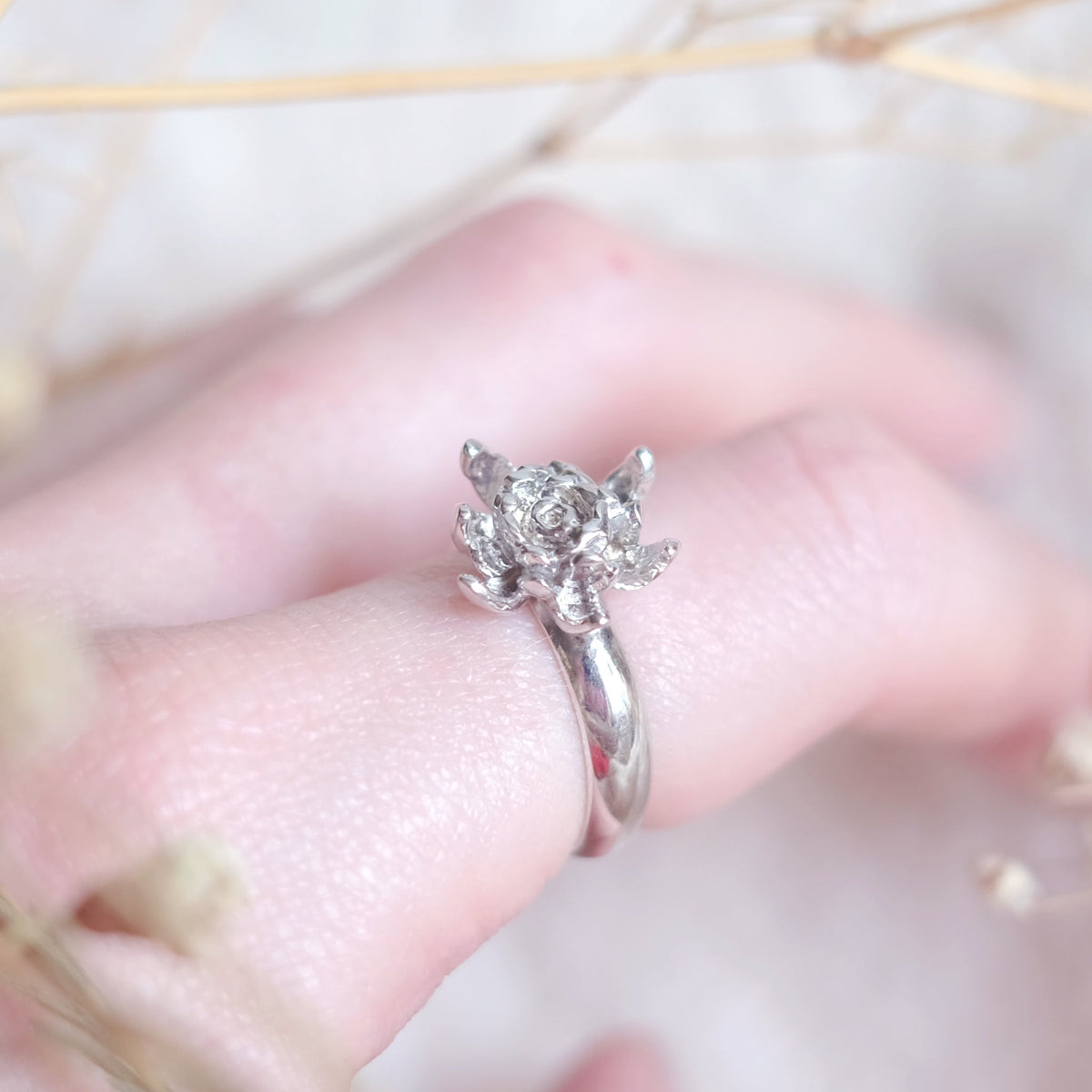 Chrysanthème - bague en argent sterling