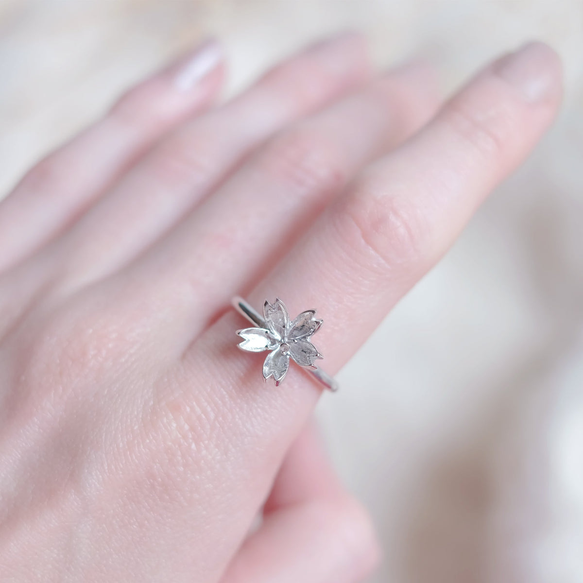 Sakura - bague en argent sterling