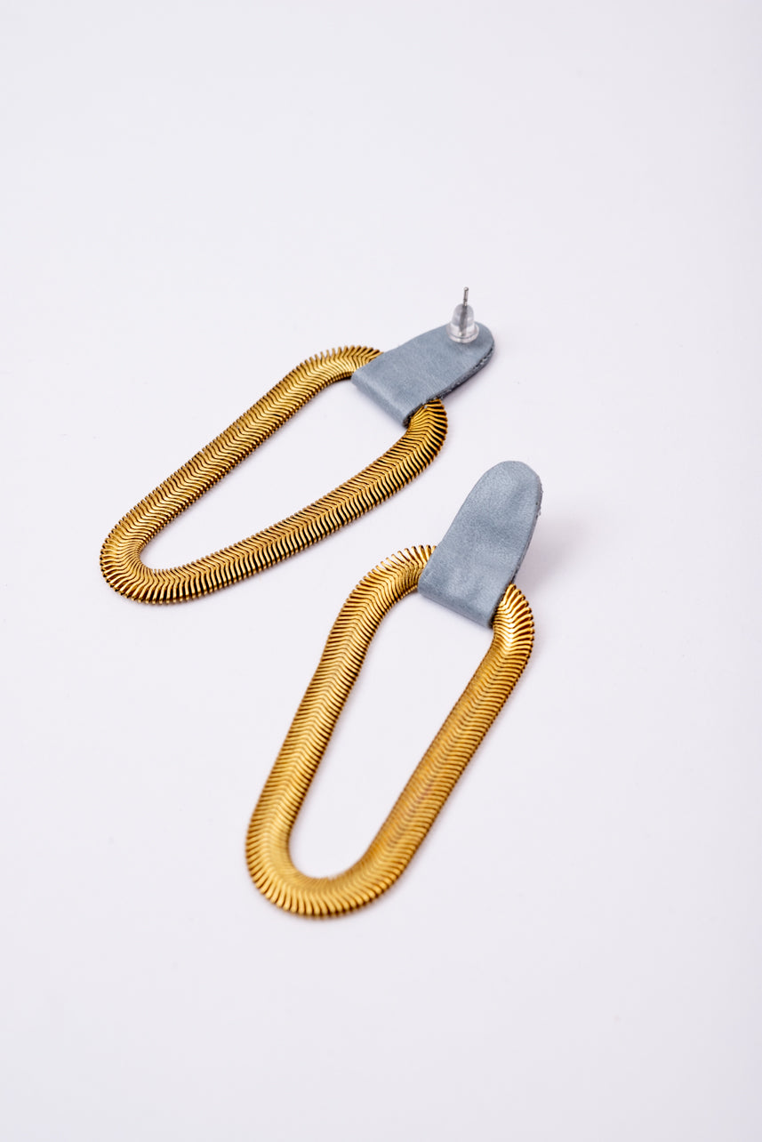 9e AVENUE boucles d'oreilles en cuir et laiton