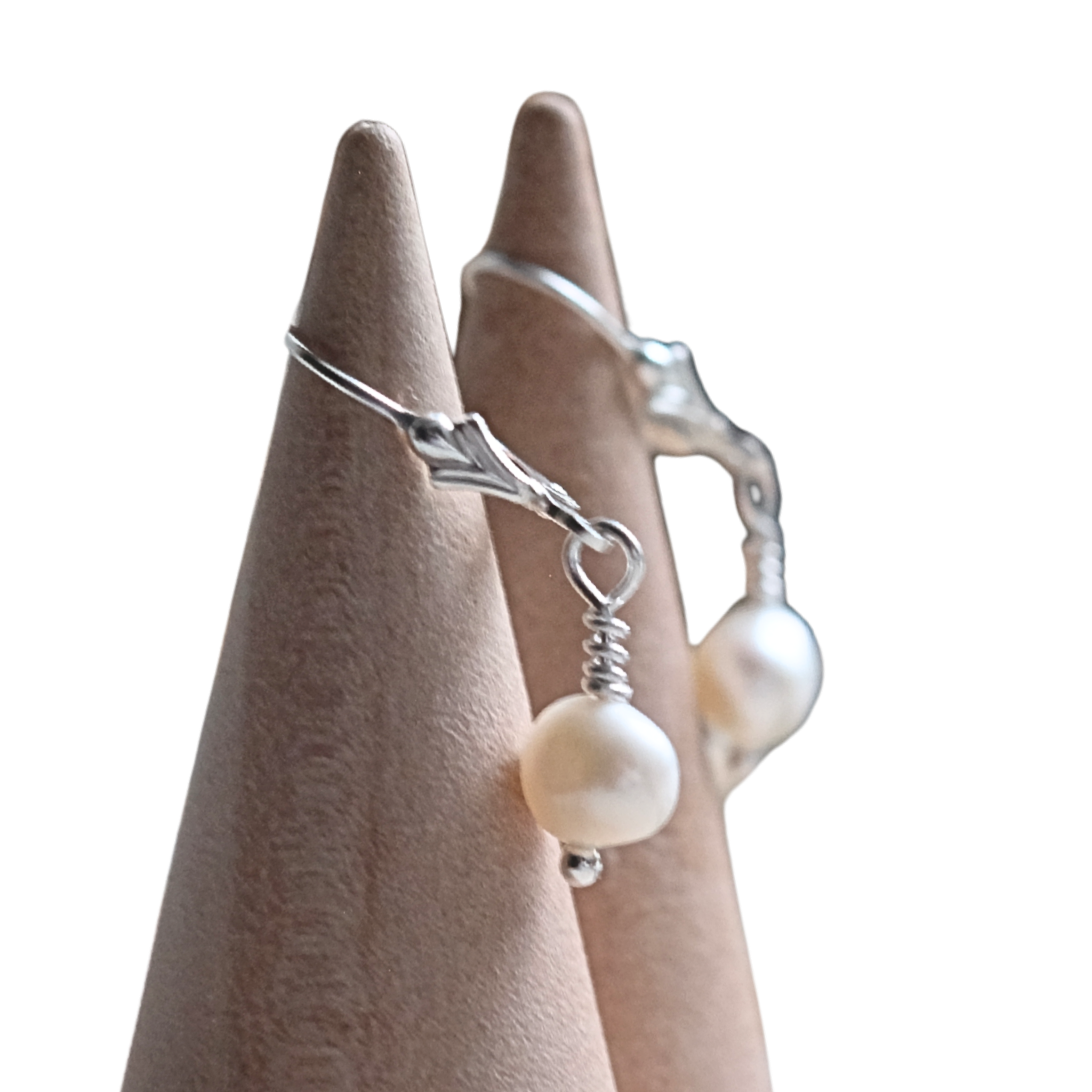 Boucles d'oreilles en argent sterling et perles d'eau douce