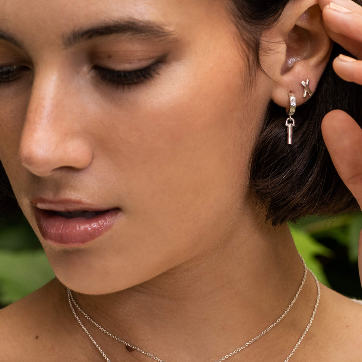 Intègre - Open circle sterling silver earrings