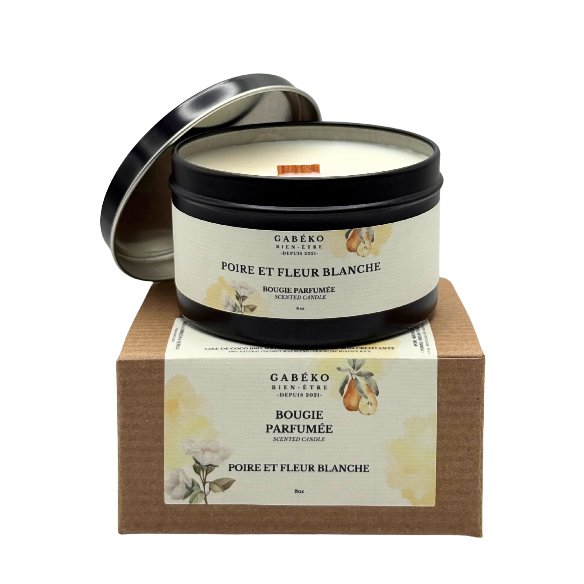 Bougie - Poire et fleur blanche