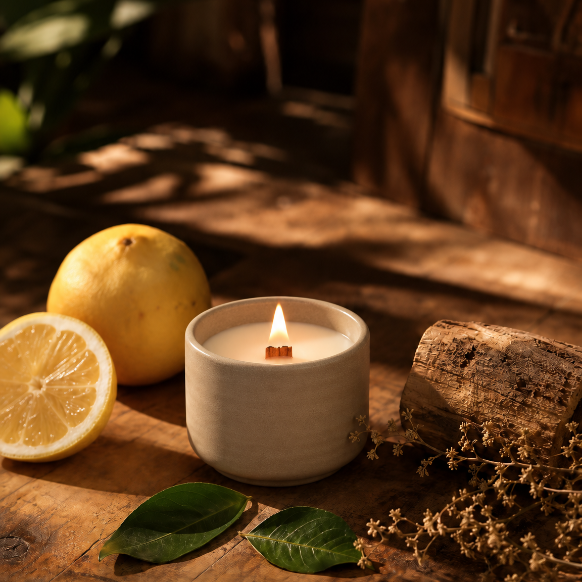 Java Candle | Teak Wood + Lemon