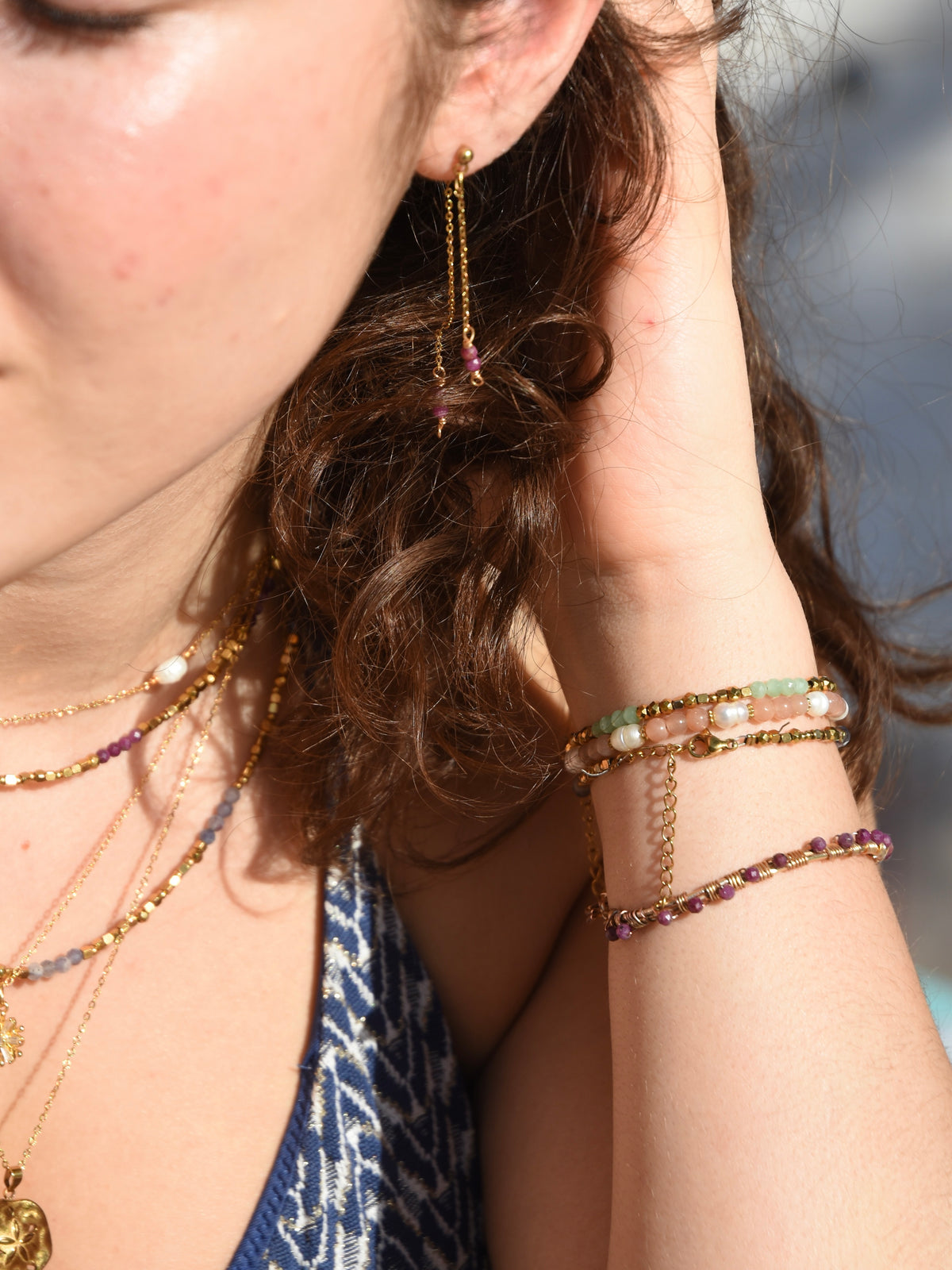 Bracelet de perle - Golden dusk