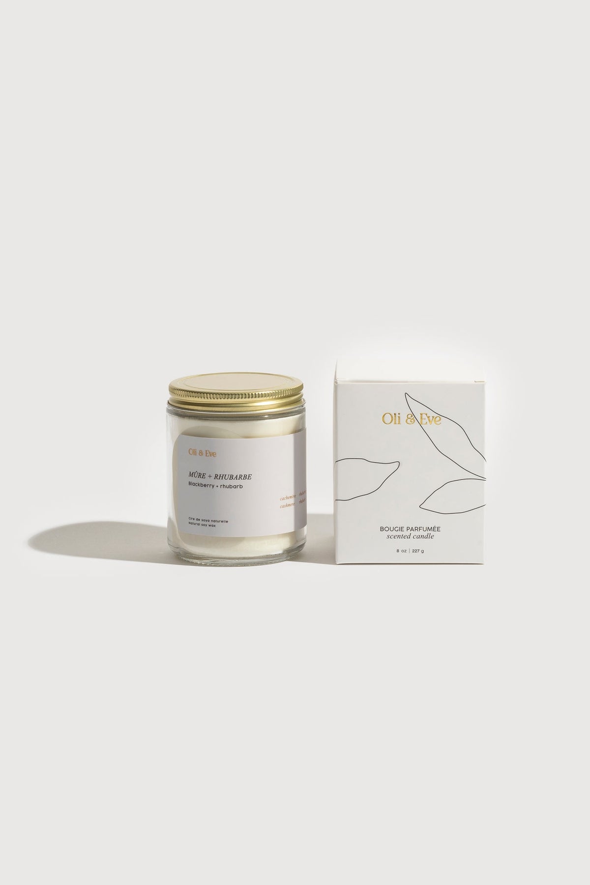 Bougie Mûre rhubarbe 8oz - Oli & Eve