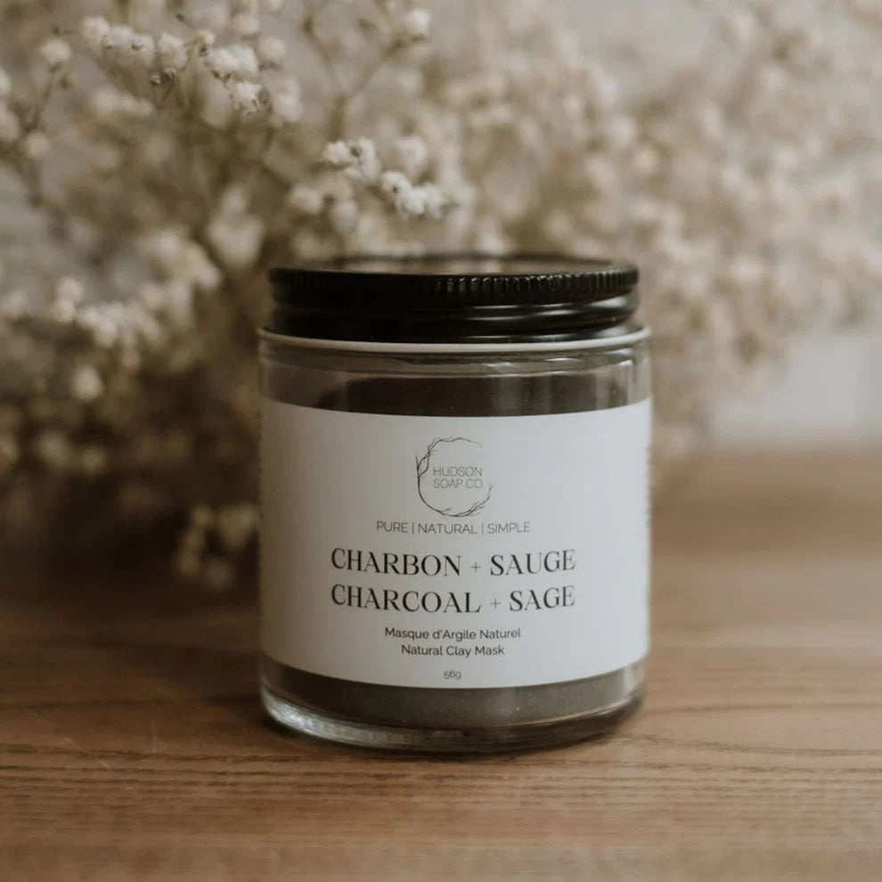 Masque à l'argile naturelle - Charbon + Sauge