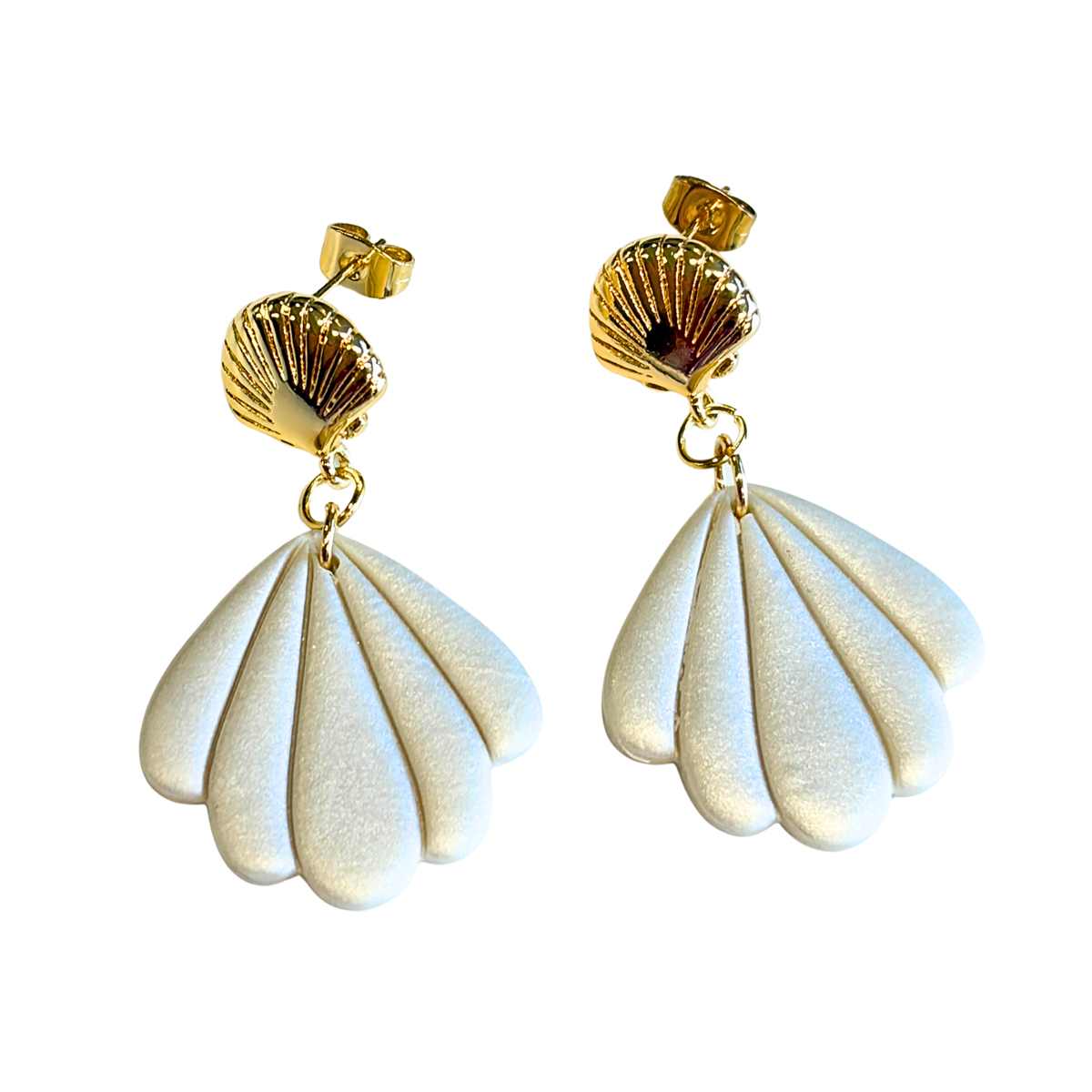 Boucles d'oreille Coralina Blanc perle