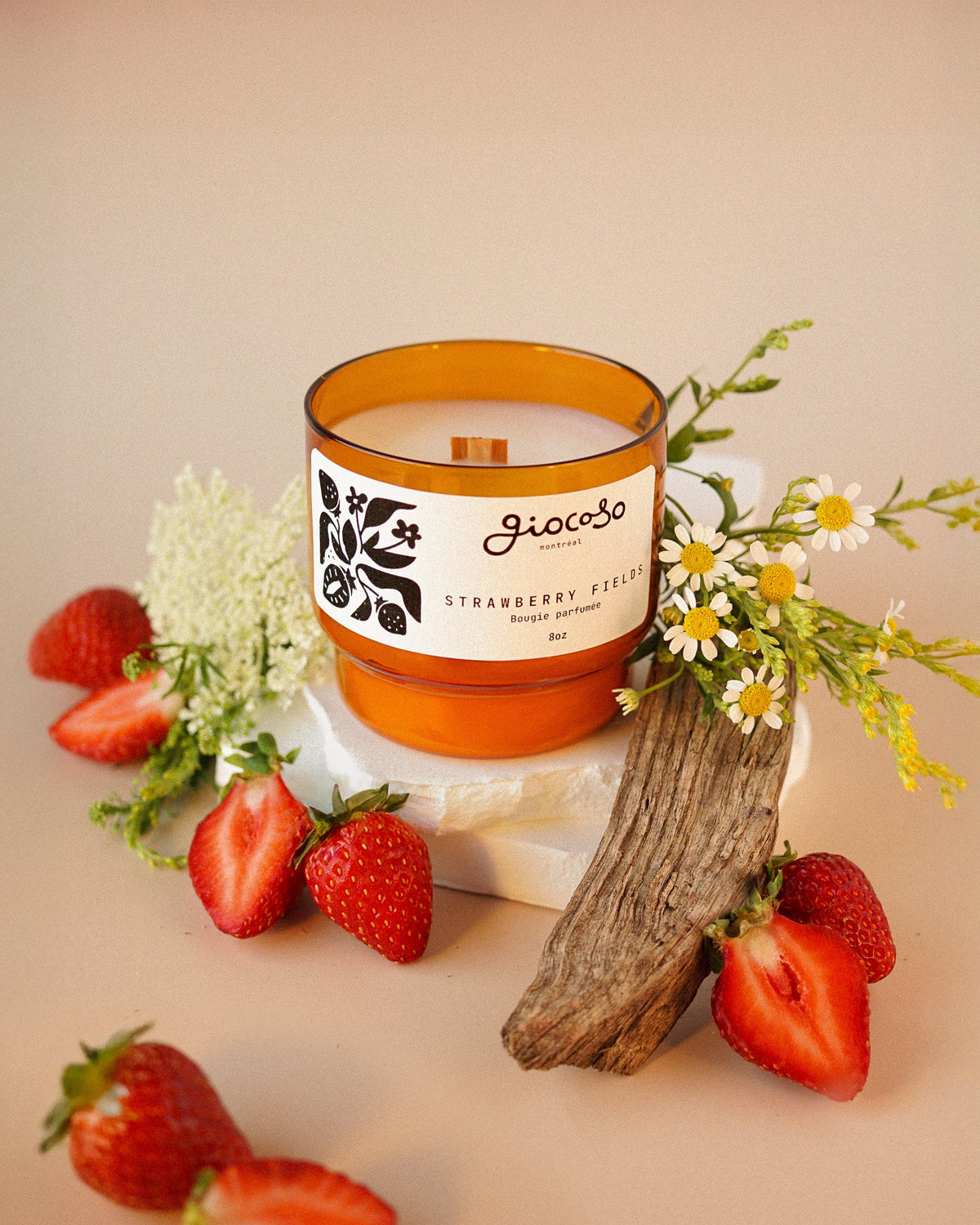 Bougie 8oz Strawberry Fields
