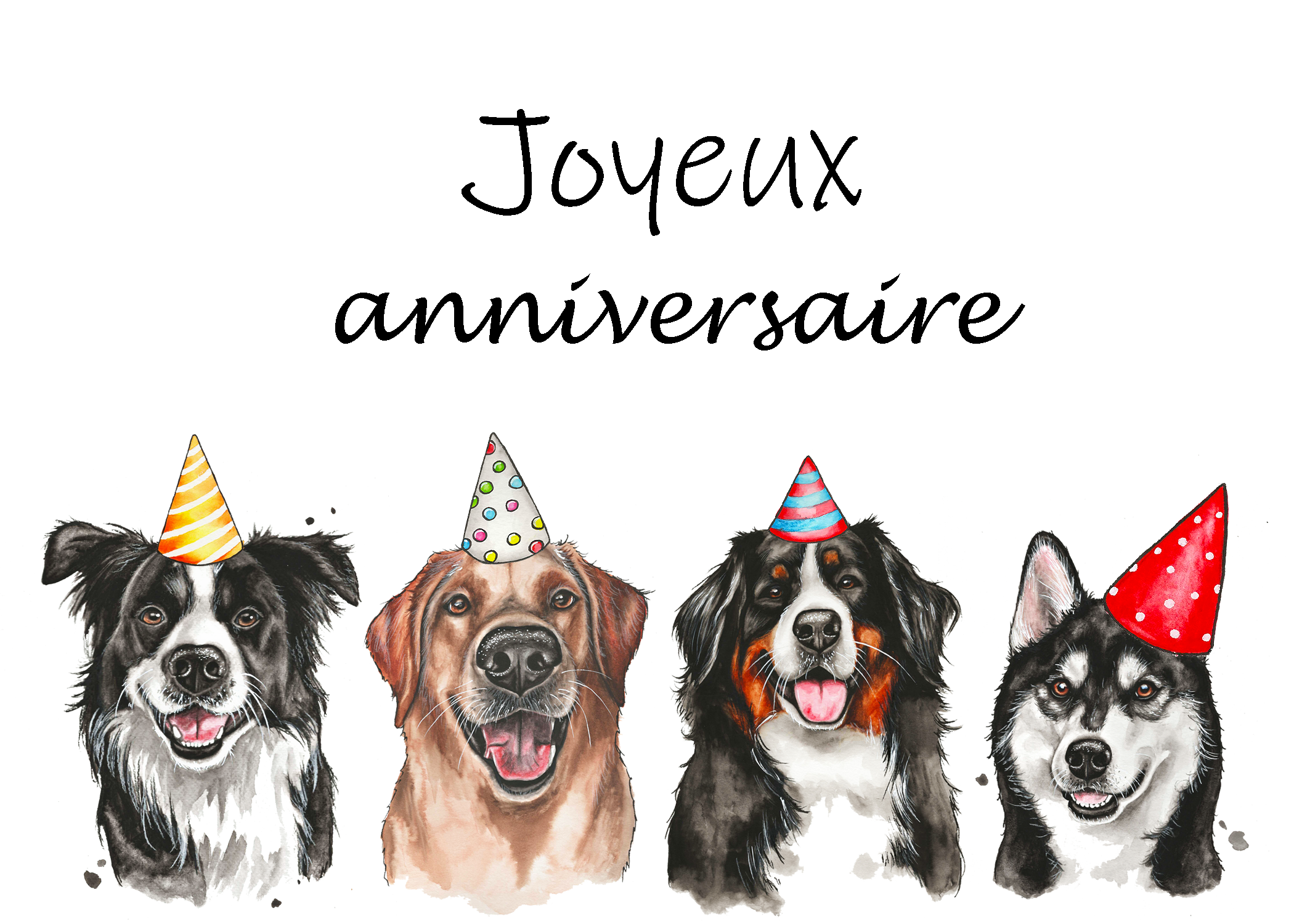 Carte de souhait - Party de chiens