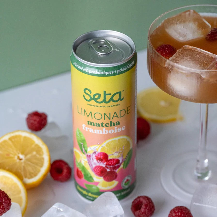 Limonade matcha framboise