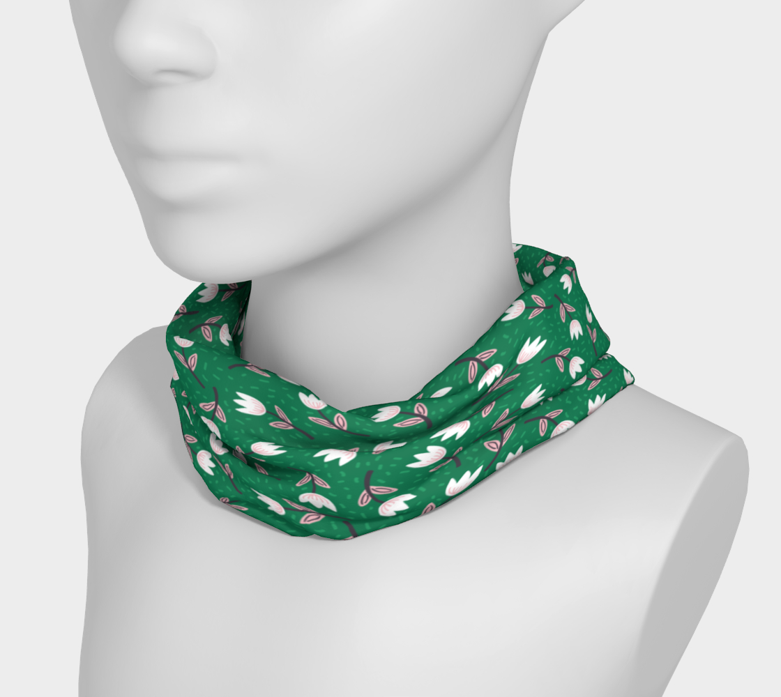 Bandeau ou foulard aux tulipes printanières vertes