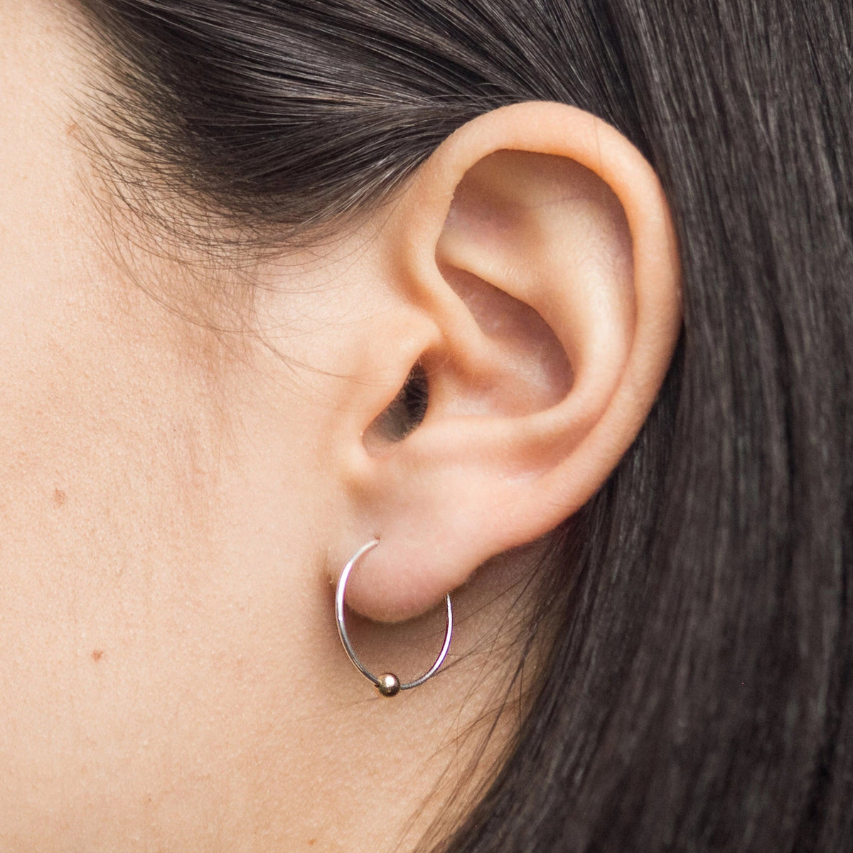 Boucles d'oreilles anneaux dormeuses 16mm – Argent – Petit