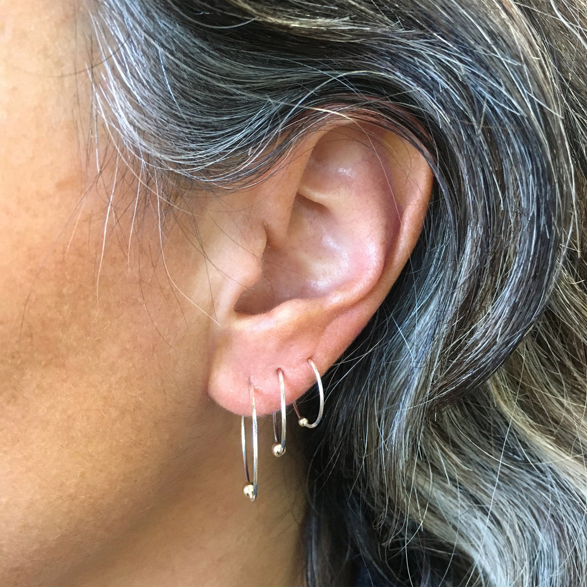 Boucles d'oreilles anneaux dormeuses 16mm – Argent – Petit