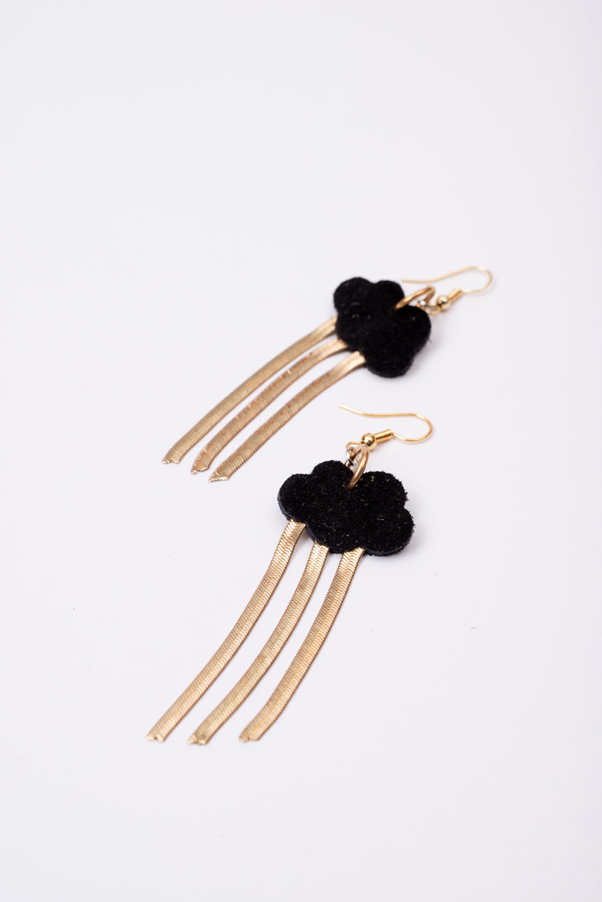 Boucles d'oreilles en cuir et laiton modèle NUAGE
