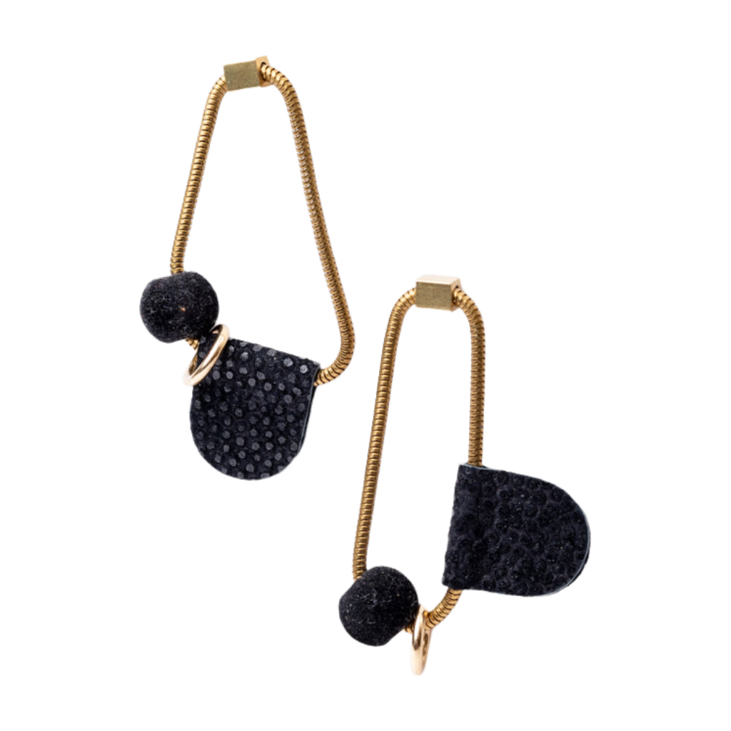 Boucles d'oreilles formes et figures en cuir modèle PICASSO