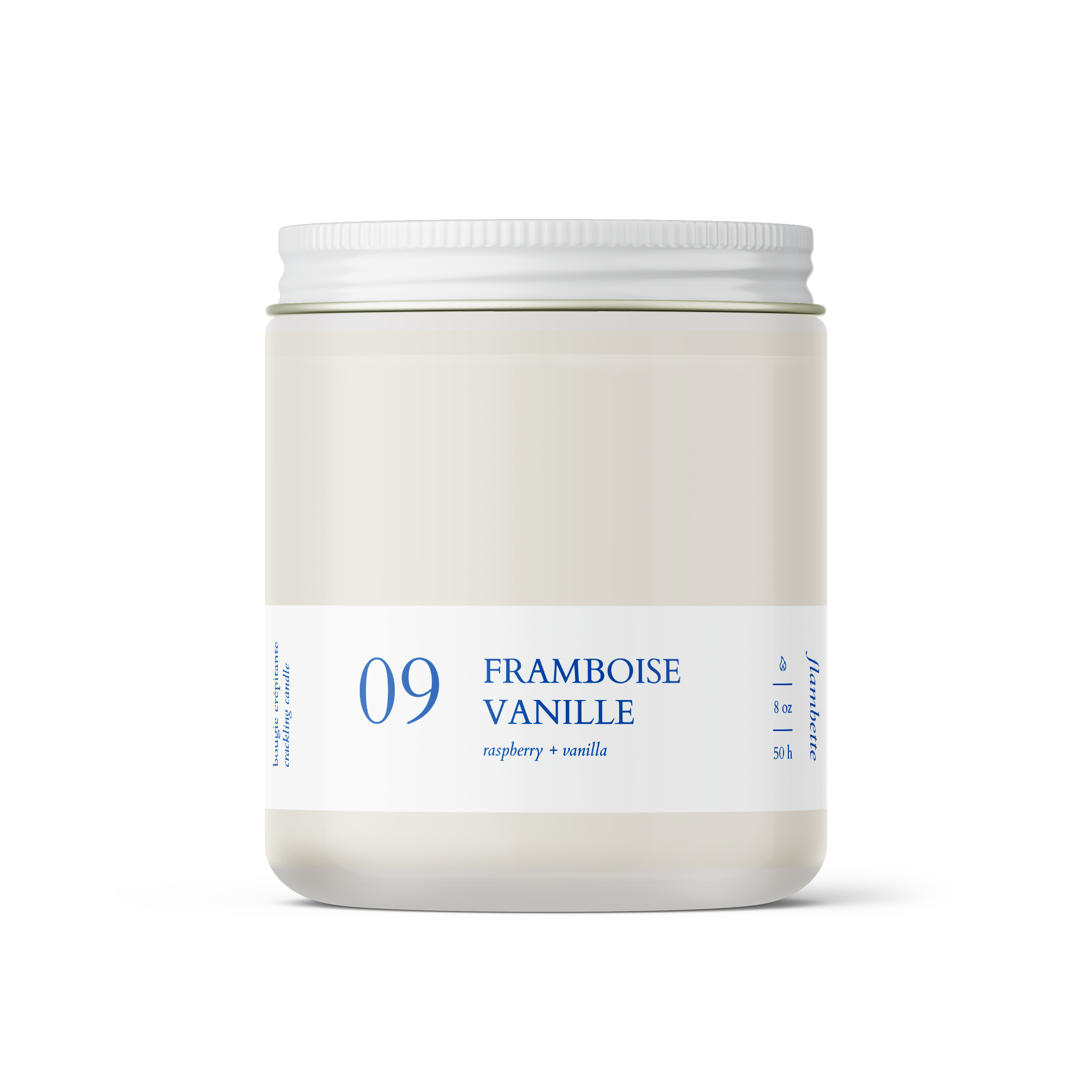 Bougie crépitante - Framboise + Vanille