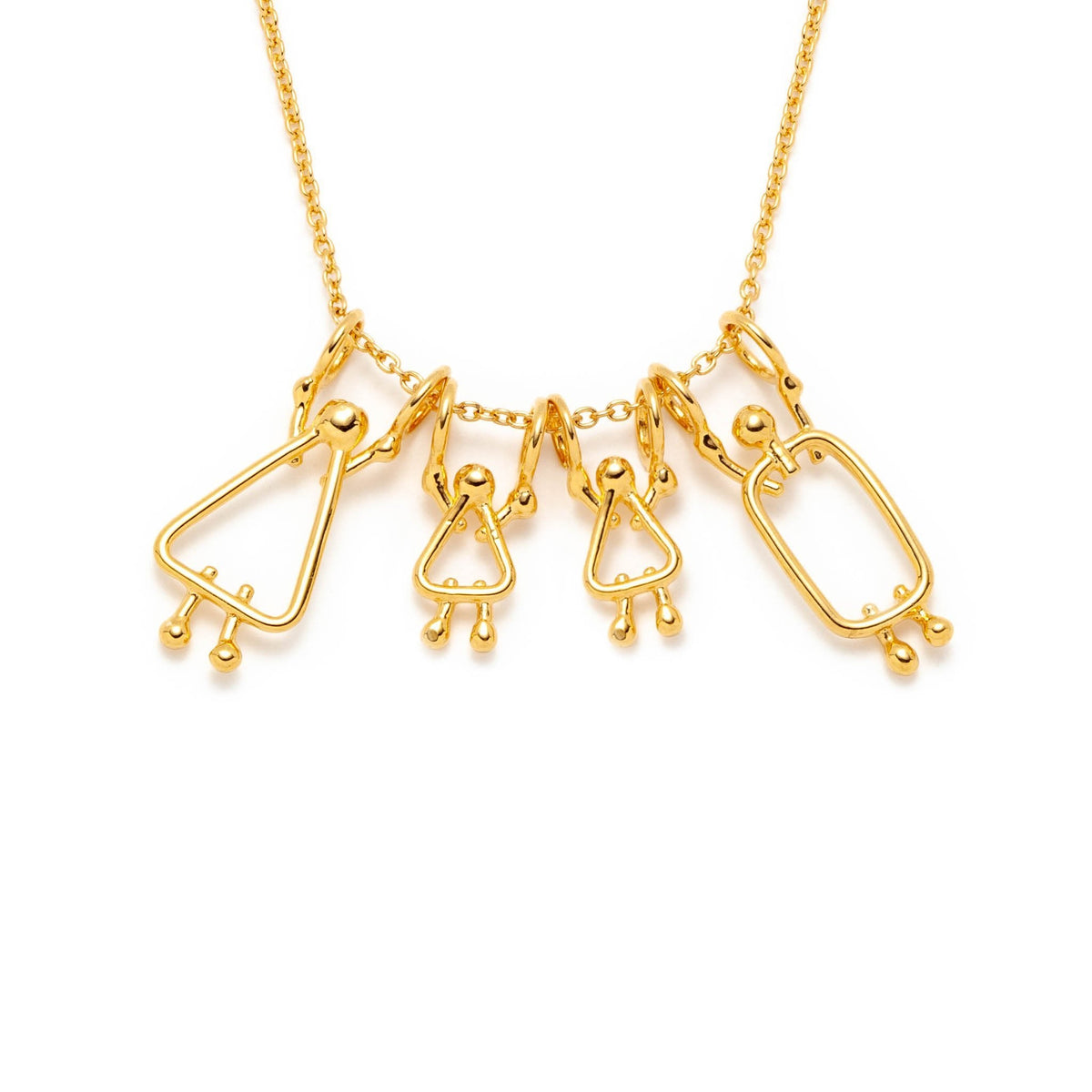 Gift for moms of 2 girls - Sterling silver necklace