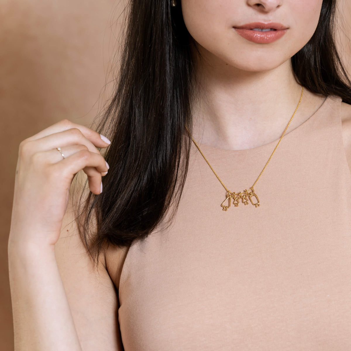 Gift for moms of 2 girls - Sterling silver necklace