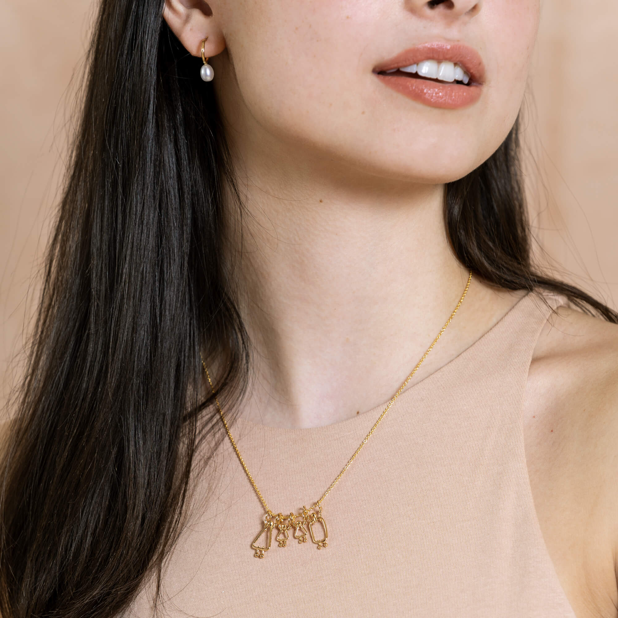 Gift for moms of 2 girls - Sterling silver necklace