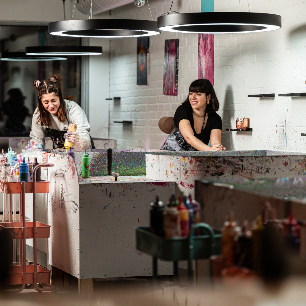 Expérience spin art avec cocktail et plat pour 2 personnes - Art Chaos