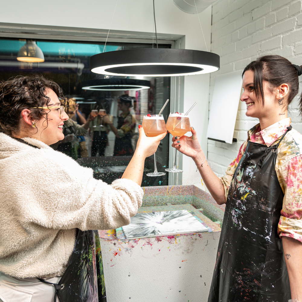 Expérience spin art avec cocktail pour 2 personnes - Art Chaos