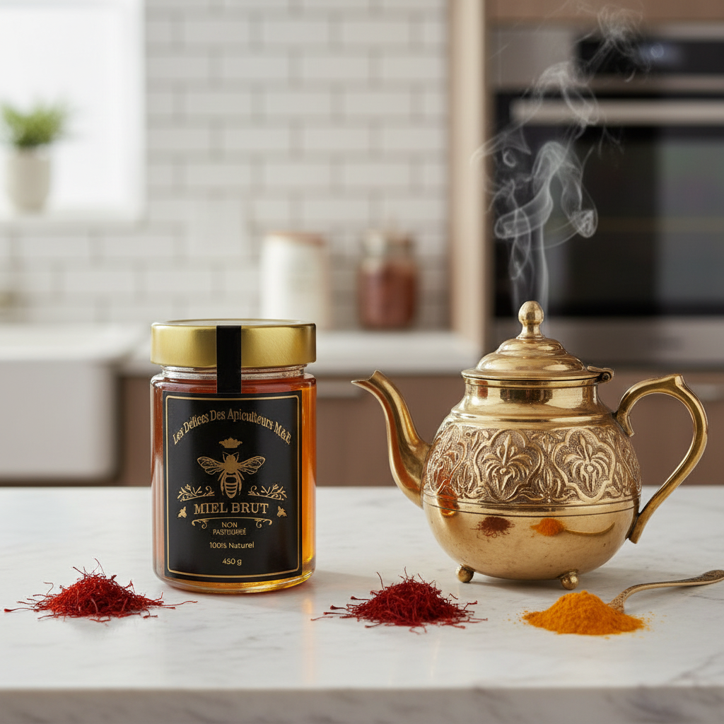 Élixir de Safran : Miel Québécois Pur Infusé de l'Essence Dorée du Safran Iranien