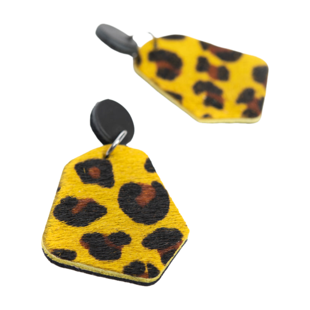 Granges boucles d'oreilles géométriques en cuir modèle DÉLIMA