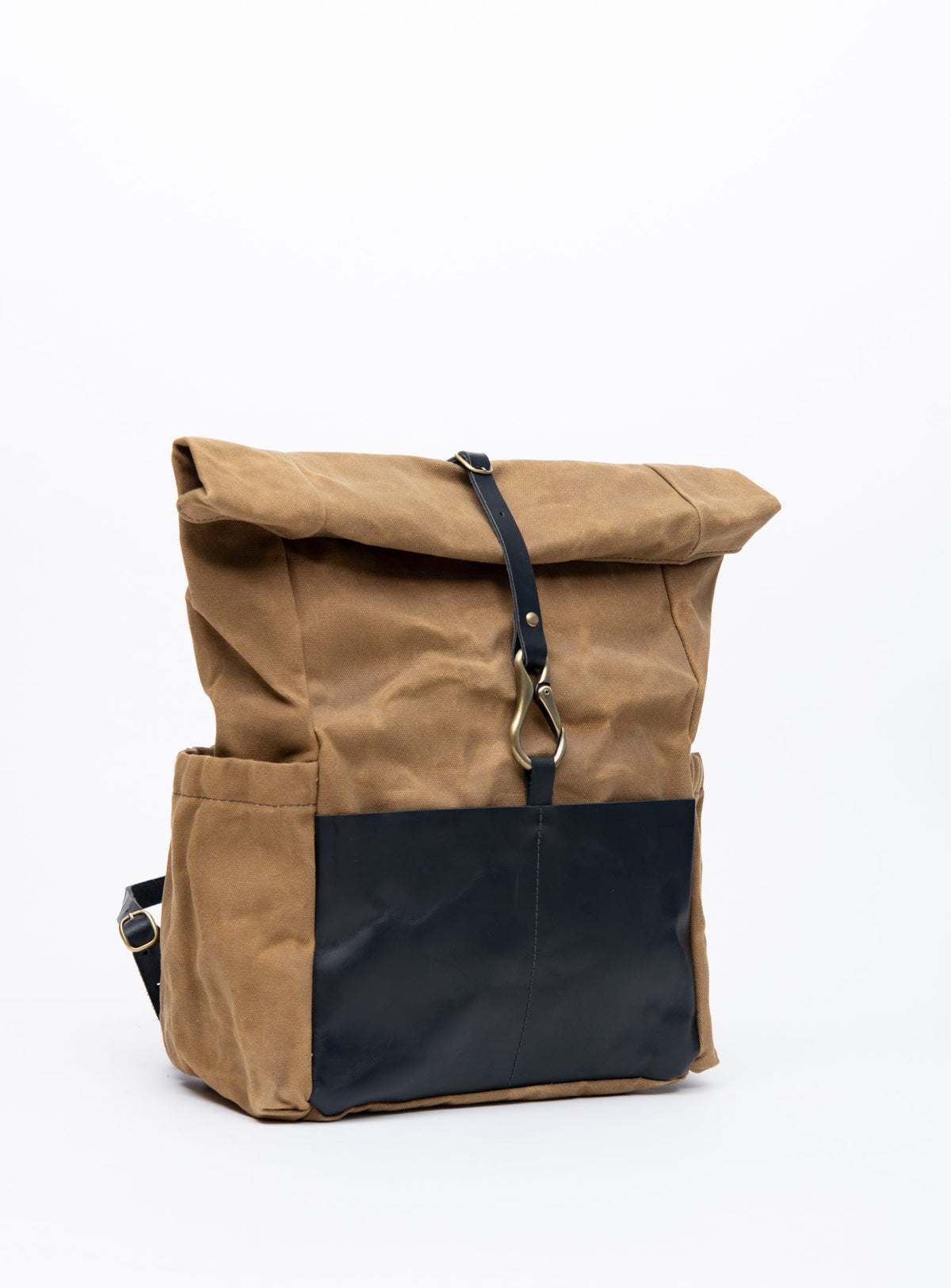 Sac à dos en cuir et coton ciré modèle DE LORIMIER