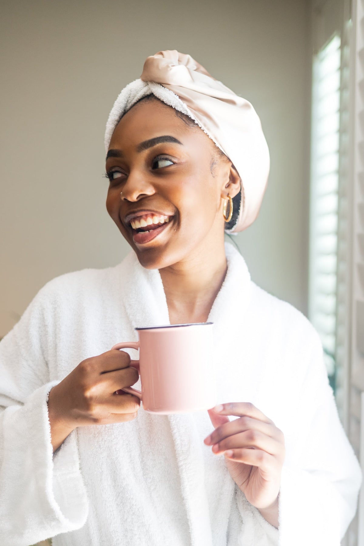 Serviette en bonnet pour les cheveux