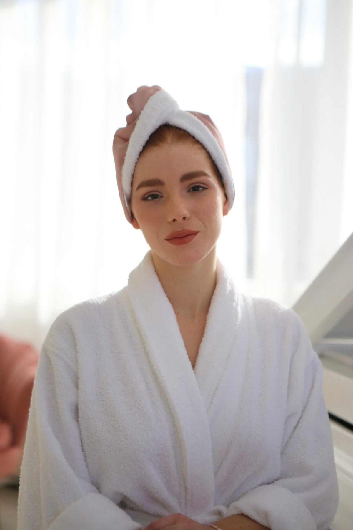 Serviette en bonnet pour les cheveux