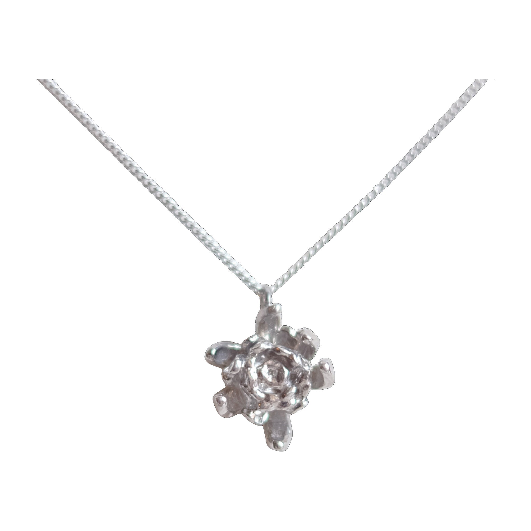 Chrysanthème – Collier en argent sterling plaqué rhodium