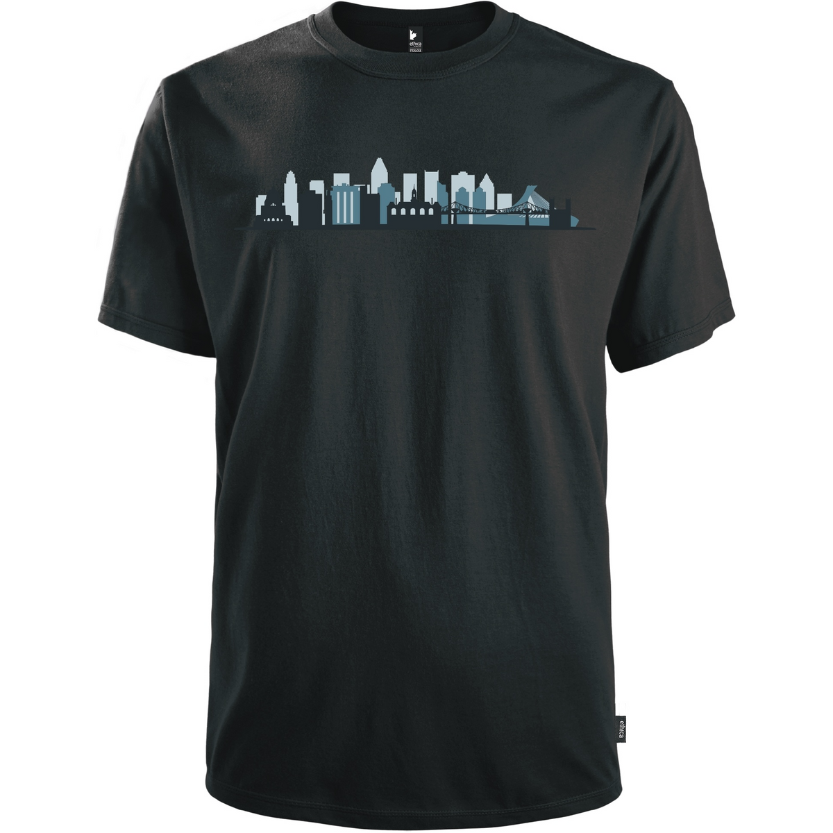 T-shirt col rond unisexe - Montréal Horizon - Noir