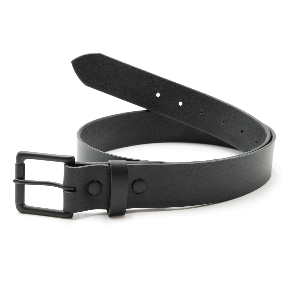 Ceinture en cuir noir mat